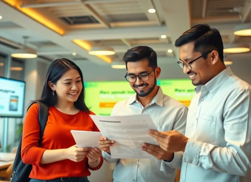 Filipino small business owner reviewing a loan application with a friendly advisor, showcasing accessible small business loan options for entrepreneurs.