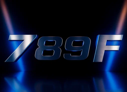 789F brand logo displayed on a high-tech background with vibrant blue lighting highlighting its modern design