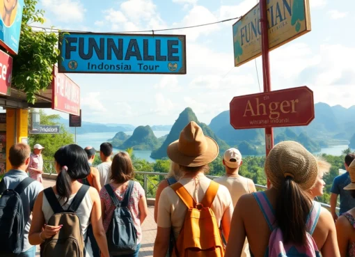 Engaging tour experience in Bali with tourists exploring scenic rice terraces and beaches, capturing Indonesia's beauty.