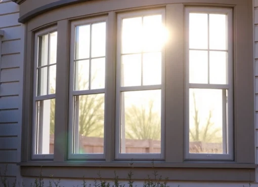 Modern take on sash window replacement highlighting elegant new timber designs in natural light.