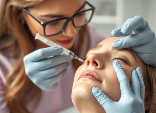 Receive a precise Botox Behandlung in a serene clinic environment with a skilled professional.