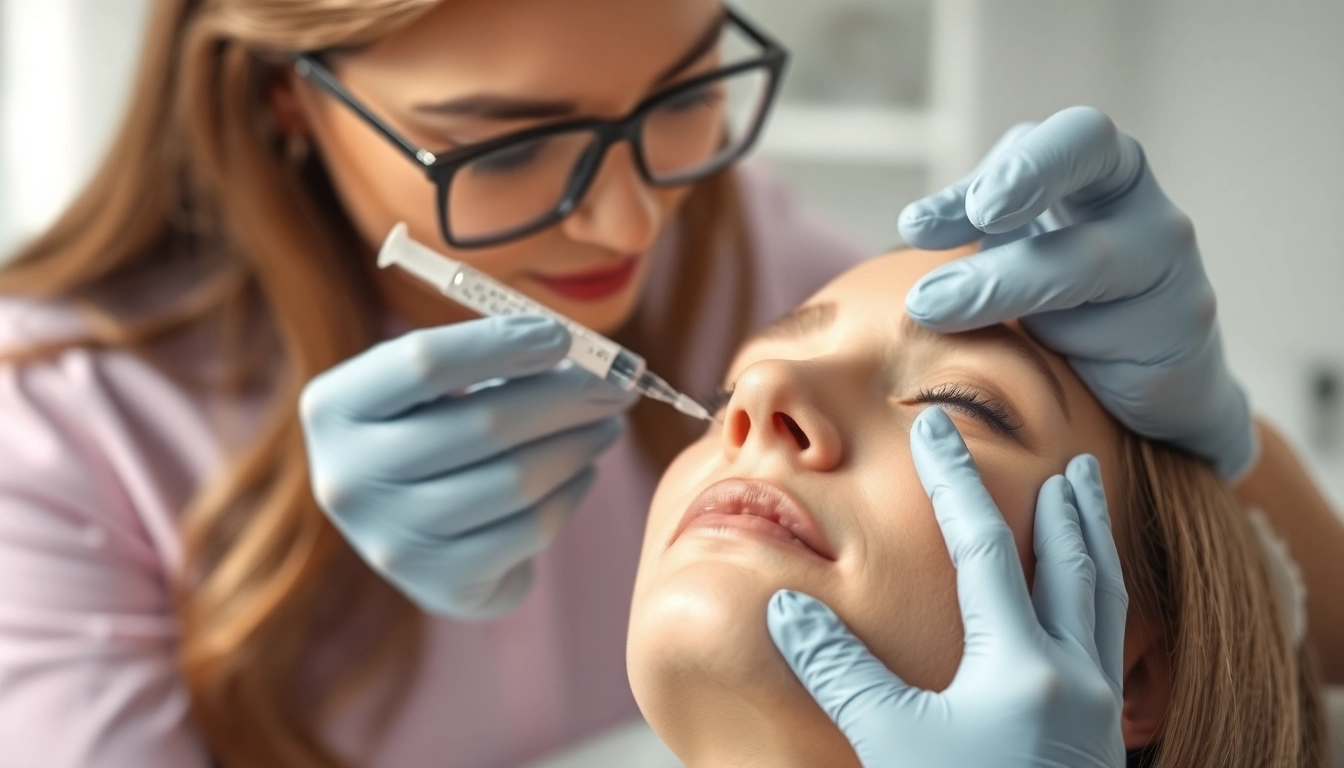 Receive a precise Botox Behandlung in a serene clinic environment with a skilled professional.
