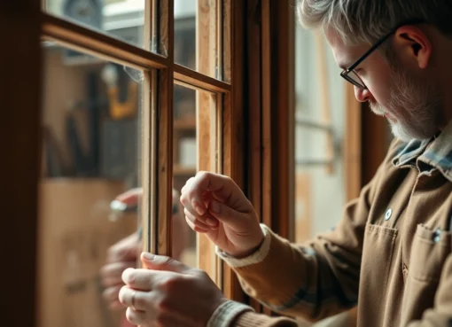Professional sash window repair showing expert craftsmanship restoring a classic wooden sash window with precision.