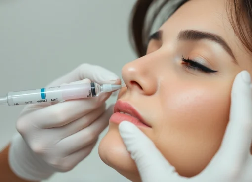 Botox Behandlung: Fachgerechte Injektion für glatte, natürliche Haut im modernen Klinikambiente.