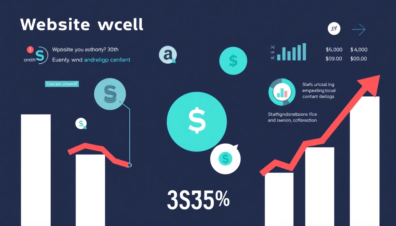 Illustration of a rising graph symbolizing domain rating increase and website authority growth