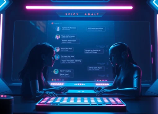 Spicy AI Chat with realistic avatars and engaging visuals for immersive roleplay environments, capturing user interaction.