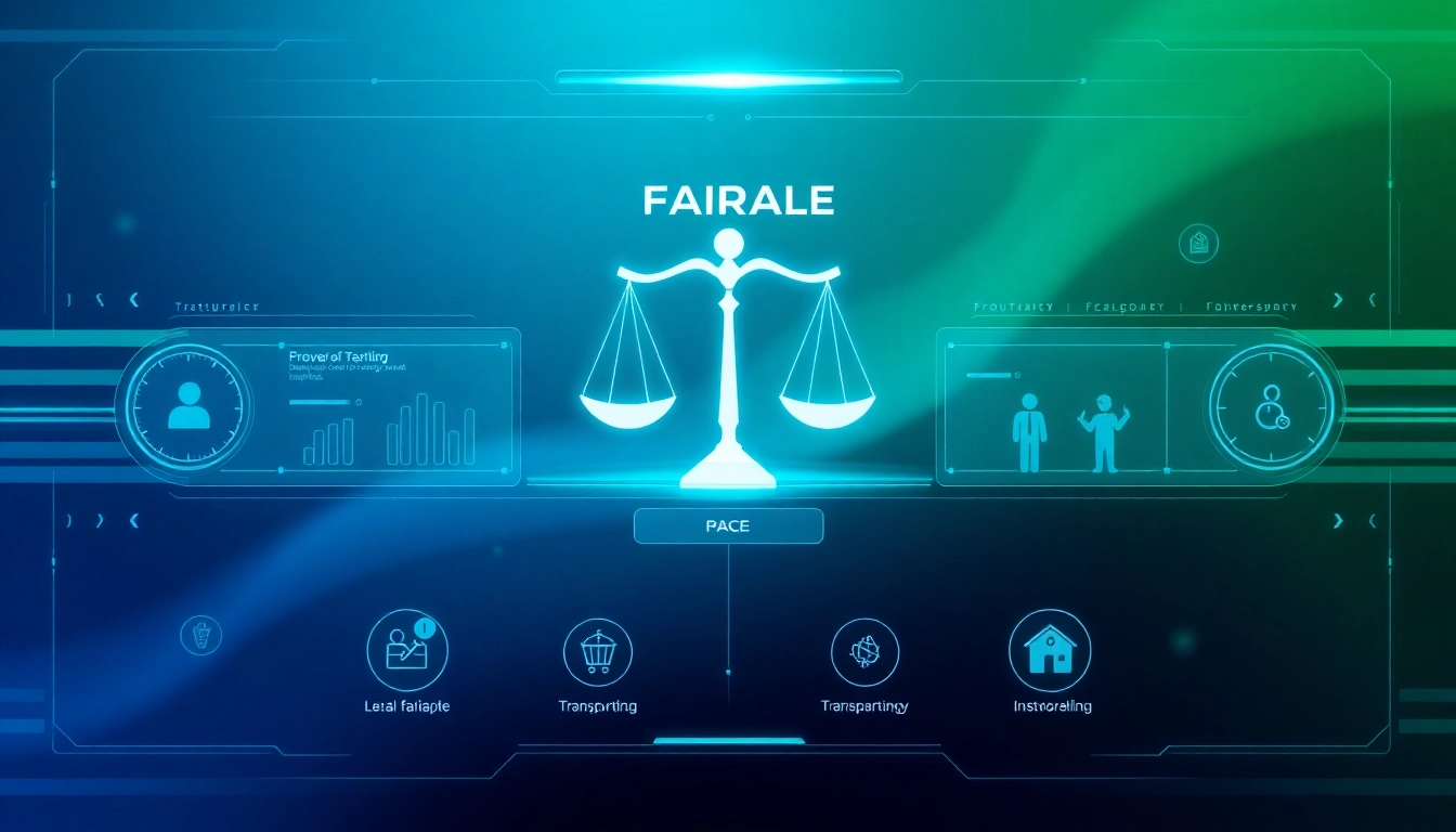 Fairplay logo displayed on a digital fairness interface, symbolizing trust and transparent decision-making processes, with a clean modern design.