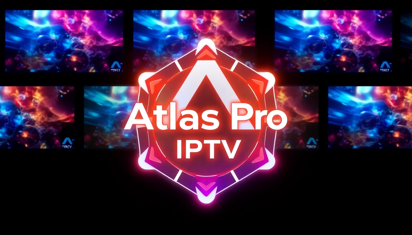 Professional setup of Atlas Pro IPTV streaming service with multiple high-definition screens for seamless viewing experience.
