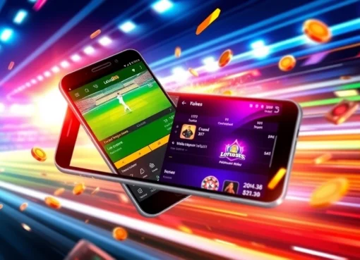 Lotus365 online sports betting platform on smartphone, showcasing live scores and casino games, emphasizing secure transactions and fast bets.