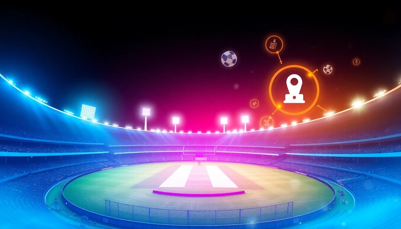 Reddybook online sports betting platform with cricket stadium and digital interfaces showcasing betting services for users.
