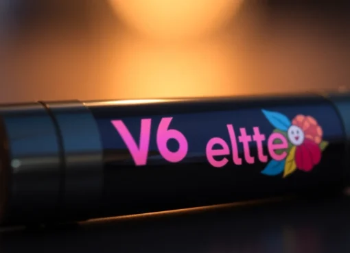 High-quality image showcasing a whole melt v6 vape cartridge with colorful flavors,