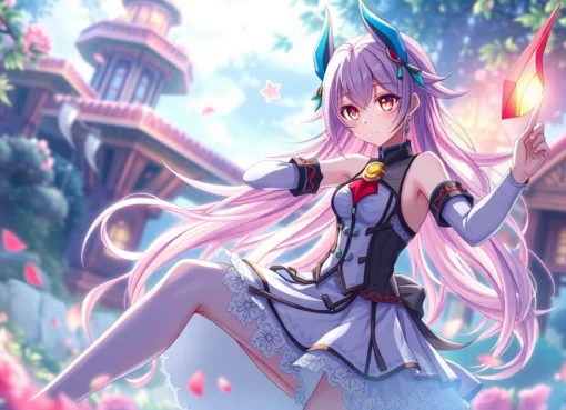 Detailed Hentai AI generated scene showcasing a personalized anime character in a fantasy environment with vivid colors and realistic textures.