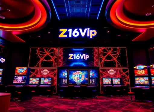 Z16vip branded online casino interface with vibrant lights and advanced technology for engaging