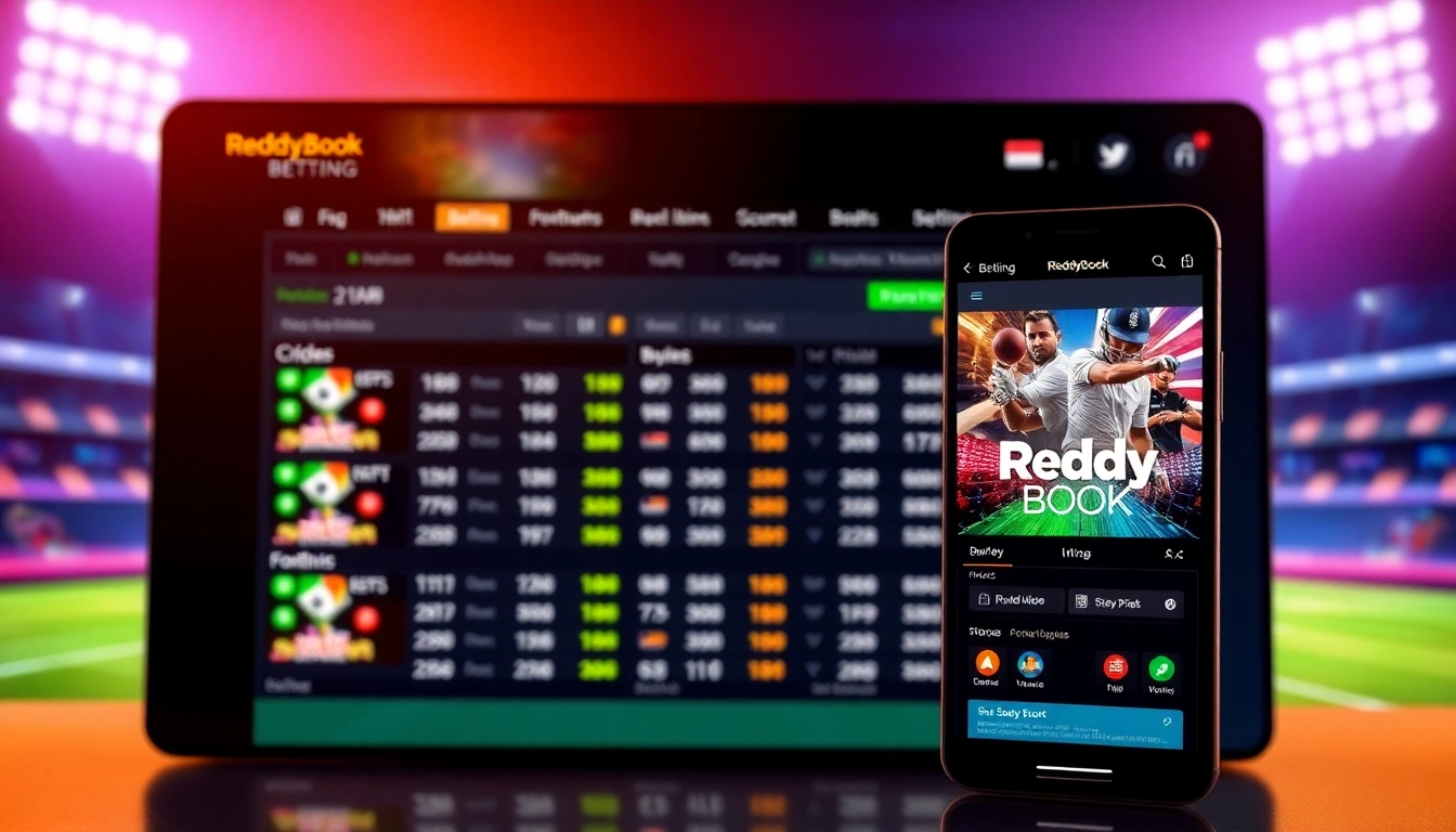 The Reddy Book platform showcasing live cricket and football betting markets on a modern screen, highlighting security and user engagement for online betting in India.