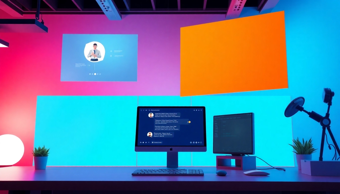 Engaging chat interface on a desktop screen illustrating instant messaging for business