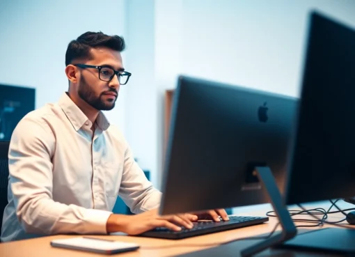 Skilled web developer optimizing website development with modern tools and clean workspace