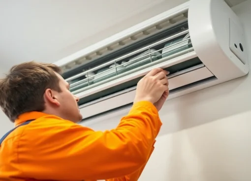 Skilled repairing an air conditioning unit in a home environment for reliable cooling service