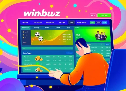 Winbuzz logo displayed on a sleek betting platform interface with vibrant colors and engaging