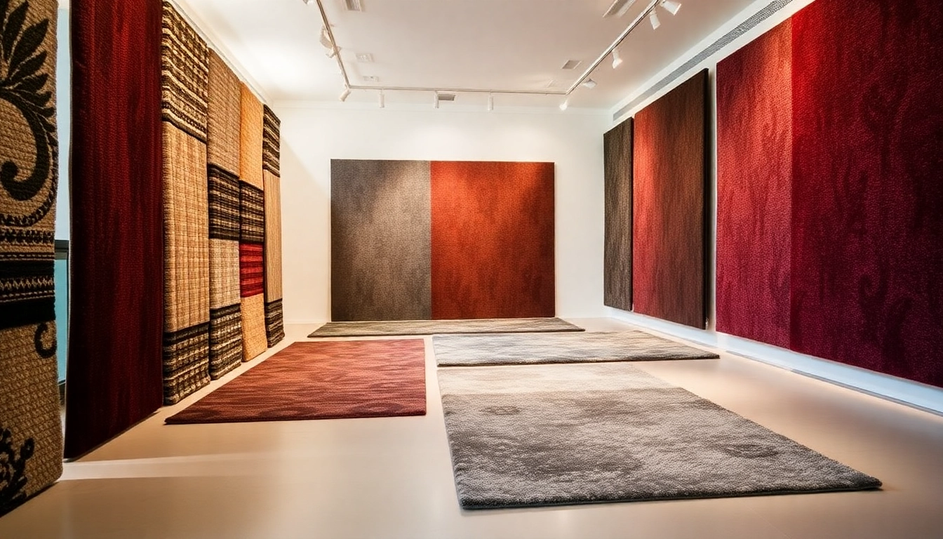 Vibrant tappeti a Milano displayed in a stylish showroom, showcasing a mix of modern and