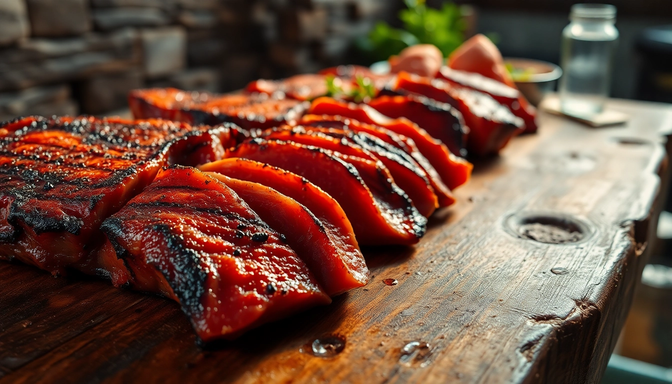 High-quality cooking scene with fresh meat cuts ready for preparation in a rustic kitchen
