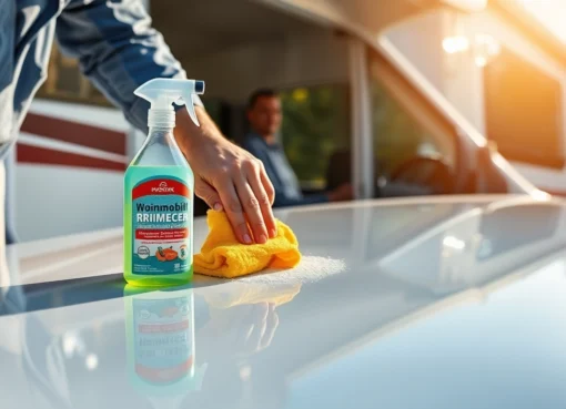 Professionelle Tipps für die Auswahl und Anwendung des besten Wohnmobilreinigers Effective Wohnmobilreiniger being used to clean a shiny motorhome with foam and spray,