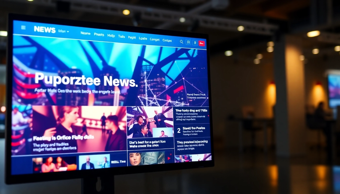 Online Zeitung featuring engaging headlines and news headlines on a digital screen for daily
